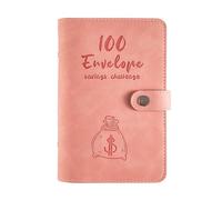 100 Sobres Presupuesto De Desafío De Ahorro Con Sobre En Efectivo Tarjetas De Presupuesto De Bolsillo De Pvc Etiquetas Adhesivas Planificador De Ahorro Para Amigos Colegas Escuela (Rosa)