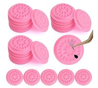 100 soportes de pegamento para pestañas postizas, bandejas de pestañas para extensiones de pestañas, soporte de pegamento desechable de plástico para pestañas postizas, soporte de pegamento para