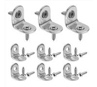 100 soportes en L para estantes, esquinas de madera, soportes angulares de acero inoxidable con juego de tornillos