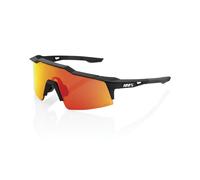 100% Speedcraft SL Glasses - Soft Tact Black/HiPER Red Multilayer Mirror Lens