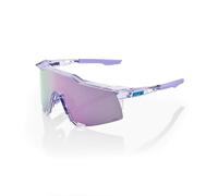 100% Speedcraft Sport Performance - Gafas de sol de ciclismo (lavanda translúcida pulida, lente espejo lavanda HiPER)