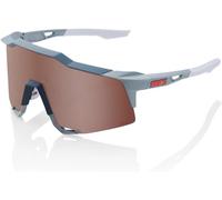 100% SPEEDCRAFT Sport Performance Gafas de sol de ciclismo (tacto suave gris piedra - HiPER Crimson Silver Mirror Lens)