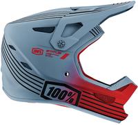 100% Status Stripes Casco de descenso, gris/rojo, Talla XL (61/62)