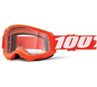 100% Strata 2 Clear Gafas de motocross, blanco-naranja para Hombres