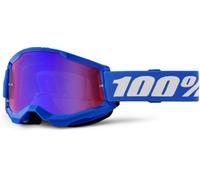 100% Strata 2 Essential Chrome Gafas de motocross, azul/blanco