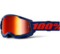 100% Strata 2 Essential Chrome Gafas de motocross, Azul/Rojo