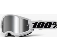 100% Strata 2 Essential Chrome Gafas de motocross, Blanco/Negro