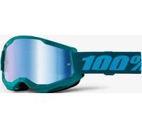 100% Strata 2 Essential Chrome Gafas de motocross, verde-azul para Hombres