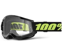 100% Strata 2 Essential Gafas de motocross, negro/amarillo neón