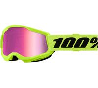 100% Strata 2 Gafas de Motocross Juvenil, Amarillo neón, Talla única