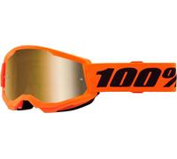 100% Strata 2 Gafas de Motocross Juvenil, Naranja Neón, Talla única