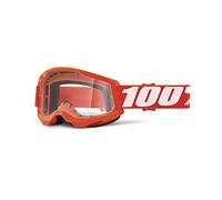 100% STRATA 2 Goggle Orange-Clear Lens, Adultos Unisex, Naranja, ESTANDAR