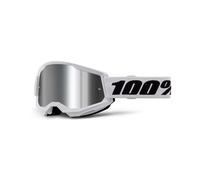 §Gafas de Cross 100% Strata 2 Blanco-Plateado§