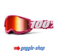 100% STRATA 2 Motocross MX Bicicleta MTB Gafas Fletcher Rosa Claro / Espejo