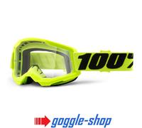 100% STRATA 2 Motocross MX Bicicleta MTB Gafas Flou Amarillo Claro / Espejo