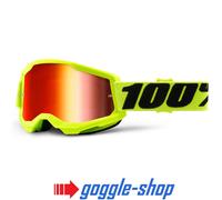 100% STRATA 2 Motocross MX Bicicleta MTB Gafas Flou Amarillo Claro / Espejo