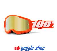 100% STRATA 2 Motocross MX Bicicleta MTB Gafas Naranja Claro/Lentes Espejo