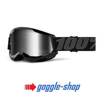 100% STRATA 2 Motocross MX Bicicleta MTB Gafas Negro Claro / Lentes Espejo