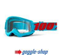 100% STRATA 2 Motocross MX Bicicleta MTB Gafas Summit Azul Claro / Lentes Espejo