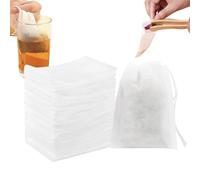 100 Stück Filterbeutel Tee, 0,1 cm Leere Teebeutel Taschen mit Kordelzug Feine Teefilter Taschen für Lose Gewürze Tee Kräuterpulver Kaffee