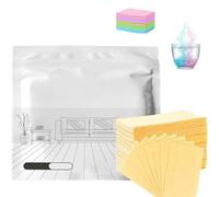 100 tabletas de limpieza de suelos, limpiador de superficies múltiples, hojas concentradas dissolvables para madera dura, baldosas y laminados, tableta de descontaminación multiefecto (amarillo, talla