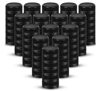 100 tapas para botellas de jugo vacías, tapas de sellado de manipulación de 38 mm, tapas de envase, tapas de botellas de plástico para manualidades, recipientes de 4, 8,12, 16 y 32 onzas (negro)