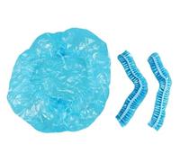 100 tapones de plástico for el pelo, elásticos, for ducha, baño, for tatuajes cejas, herramienta maquillaje Para Hogares, Hoteles(Blue)