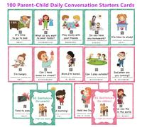 100 tarjetas con imαgenes para iniciar conversaciones diarias entre padres e hijos. Juego divertido y familiar con preguntas vνvidas para niρos.