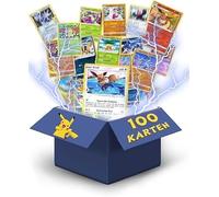 100 tarjetas Pokémon (alemán), 75 x Common/Uncommon + 5 cartas holográficas raras + 20 tarjetas de energía, selección aleatoria + protección de envío Heartglobal