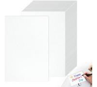 100 tarjetas postales A6 en blanco, 14,5 x 9,5 cm, 350 g/m², tarjetas de papel kraft para imprimir, invitaciones y tarjetas de felicitación, colores naturales (blanco)