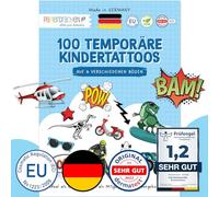 100 tatuajes para pegar - tatuajes infantiles para niños adolescentes - diseños para niños - como regalo de cumpleaños o idea de regalo - Vegano