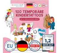 100 tatuajes para pegar - tatuajes infantiles respetuosos con la piel Bibi & Tina - diseños para niños - como regalo de cumpleaños o idea de regalo - veganos