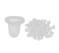 100 tazas desechables de tinta de tatuaje de silicona para microblading pigmento tapas para maquillaje permanente de tatuaje de silicona suave (taza pequeña de silicona suave)