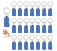 100 terminales de anillo, terminales eléctricos con aislados, conectores eléctricos M6 PVC ojal anillo aislados terminales amarillo de cobre conector terminal para la conexión de cables, cables