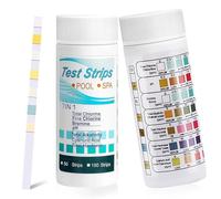 100 Tiras De Prueba De Agua 7 En 1,Tiras Ph,Tiras Ph Piscinas Para Probar,Tiras Para Bañera De Hidromasaje Ph Prueba,Tiras Reactivas De Prueba Piscina,Kit Test Piscina Fácil De Usar.