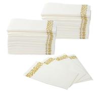 100 toallas de mano desechables, elegantes servilletas de baño doradas, suaves y absorbentes al tacto de lino, para fiestas, cenas, bodas, cocinas