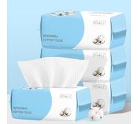 100 toallas faciales desechables, toallitas secas faciales biodegradables, paño facial súper suave y grueso, toallas faciales sin pelusa para cuidado de la piel sensible, toallitas secas