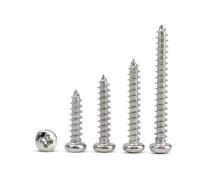 100 tornillos autorroscantes de cabeza redonda con ranura en cruz, de acero al carbono niquelado, M1, M1.2, M1.4, M1.7, M2, M3, M4 y M5(20mm x100pcs,M2.6)