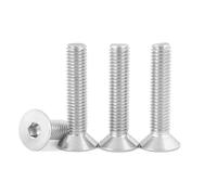 100 tornillos de cabeza avellanada M4 x 25 plateados, de acero inoxidable, hexagonales, rosca métrica, tornillos avellanados duraderos para muebles, ingeniería mecánica y bricolaje, tornillos M4 de