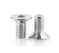 100 tornillos de cabeza avellanada M4 x 6 plateados, de acero inoxidable, hexagonales, rosca métrica, tornillos avellanados duraderos para muebles, ingeniería mecánica y bricolaje, tornillos M4 de