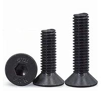 100 tornillos de cabeza plana M5-0,8 x 8 mm, acero al carbono 10,9, Allen Socket Drive, tornillos de máquina internos hexagonales, tornillos de fijación de tornillos