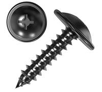100 Tornillos de Chapa Phillips alomada con arandela Estampada cincado Negro 4,2 x 19 mm