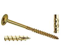 100 tornillos de construcción, 6 x 180 mm, T30, cabeza de plato, tornillos para madera