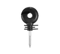 100 tornillos for postes de madera atornillables, gran aislamiento, ranura angular, aislador anillo for cercas, resistente al sol y a la lluvia, aisladores for eléctricas para Valla eléctrica(Black)