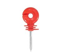 100 tornillos for postes de madera atornillables, gran aislamiento, ranura angular, aislador anillo for cercas, resistente al sol y a la lluvia, aisladores for eléctricas para Valla eléctrica(Red)