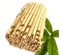 100 tubos de bambú para nido de abejas silvestres para abejas silvestres, tubos de 20 cm para abejas silvestres, hotel de abejas silvestres, tubos de 8 mm, tubos de bambú, material de relleno (200