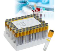100 Tubos De Vacío De Vidrio, Tubos De Recolección De Sangre Al Vacío (3 Ml/5 Ml/10 Ml), Para Muestreo De Sangre En El Laboratorio, Separación De Suero, Preparación De Prp,5ML