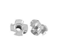100 tuercas cautivas M2 M3 M4 M5 M6 M8 M10 M12, cuatro insertos de tuerca en T for muebles madera cincados(M6)