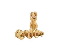 100 tuercas de inserción de latón for inyección - Tuercas de cobre moleteadas oblicuas dobles for piezas de plástico empotradas - Tamaños M3(M3xD4.6xL3.0)