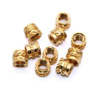 100 tuercas de inserción de latón termofusible, rosca moleteada, insertos de calor, tuercas de cobre, orificios for plástico M1, M1.4, M1.6, M1.7(M1.7x2x2.5(100pcs))